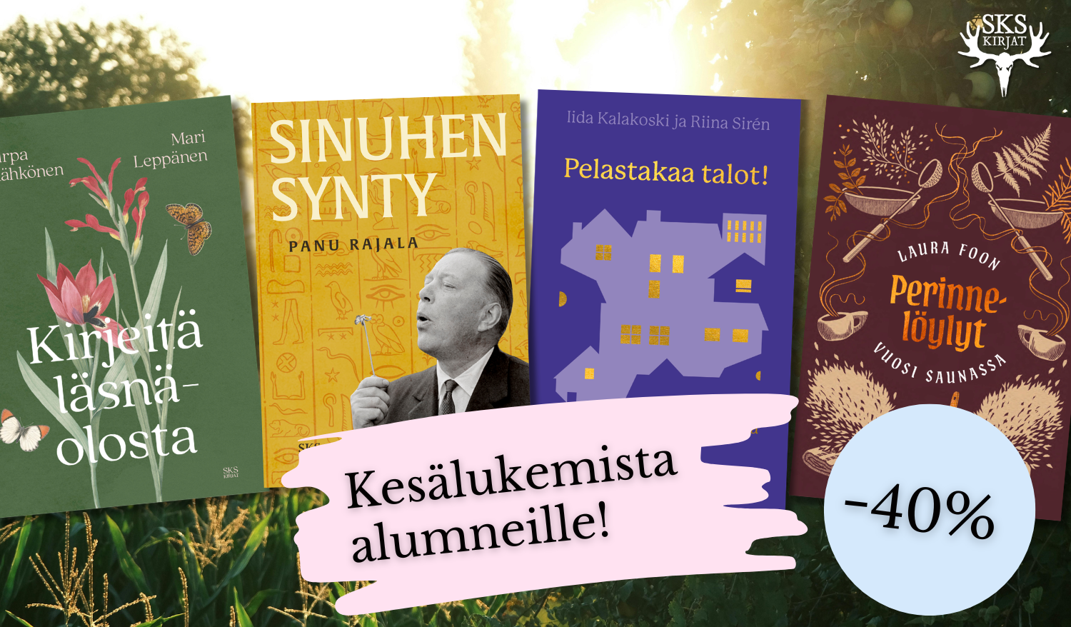 SKS:n kesäetu alumneille – 40 % alennus suosituista uutuuskirjoista